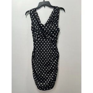 Mujer Moderna - Women's Sleeveless Polka Dot Dress - Black/White - Small